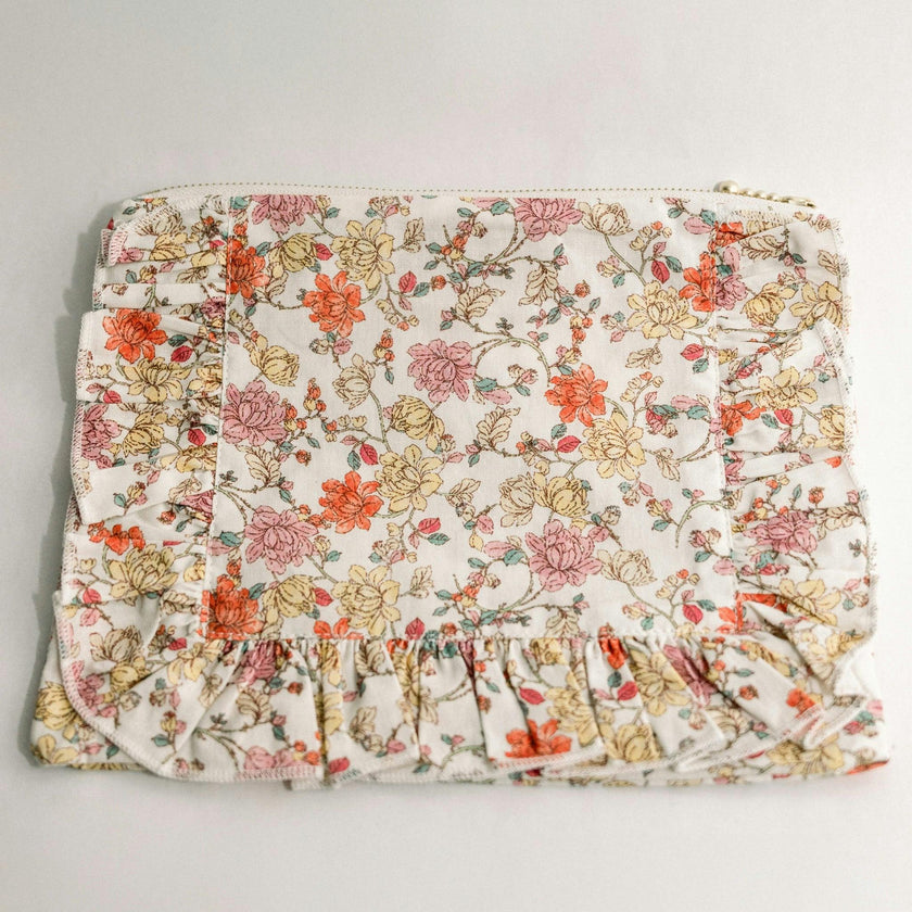 Midsummer Vine Timeless Floral Ruffle Zipper Pouch