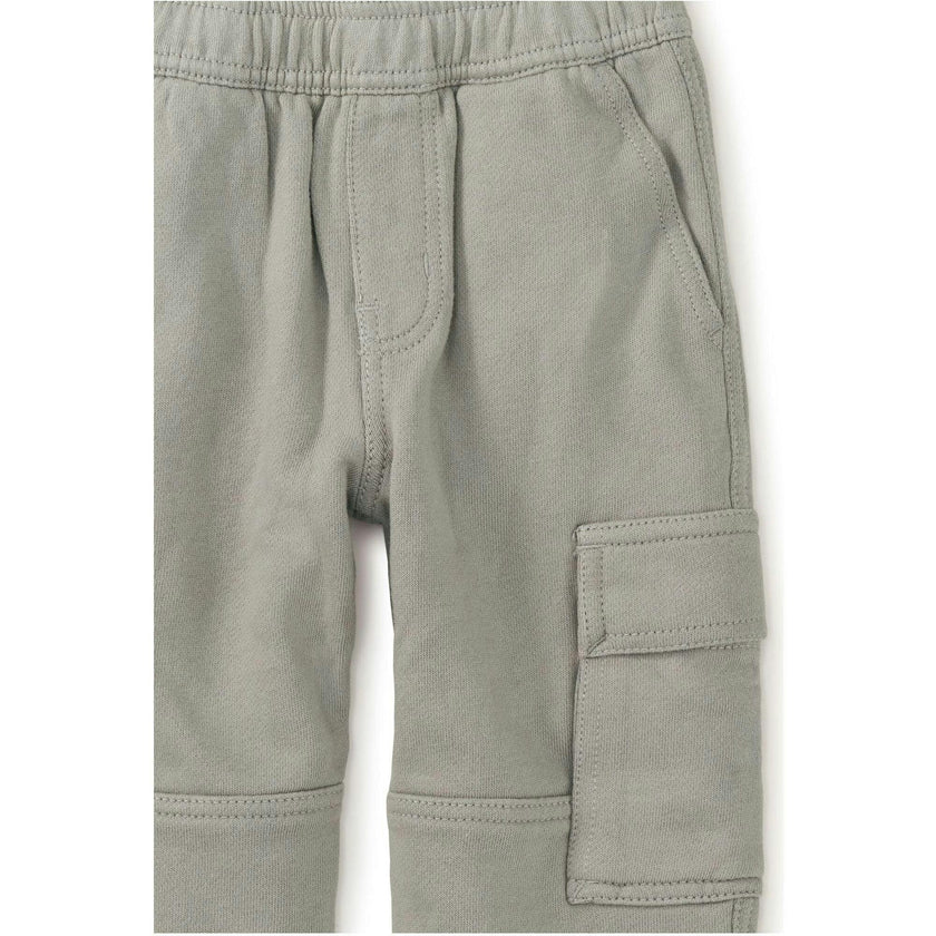 Cargo Elastic Waist Lined Knee Pocket Joggers, Grey