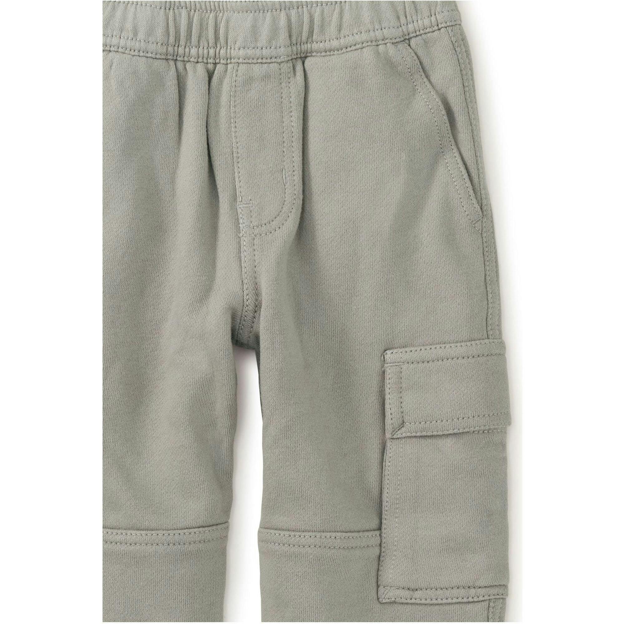 Cargo Elastic Waist Lined Knee Pocket Joggers, Grey