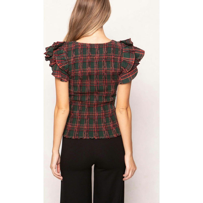 Hattie Top in Evergreen Plaid
