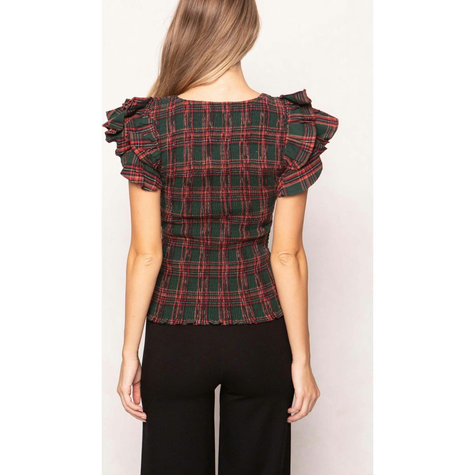 Hattie Top in Evergreen Plaid