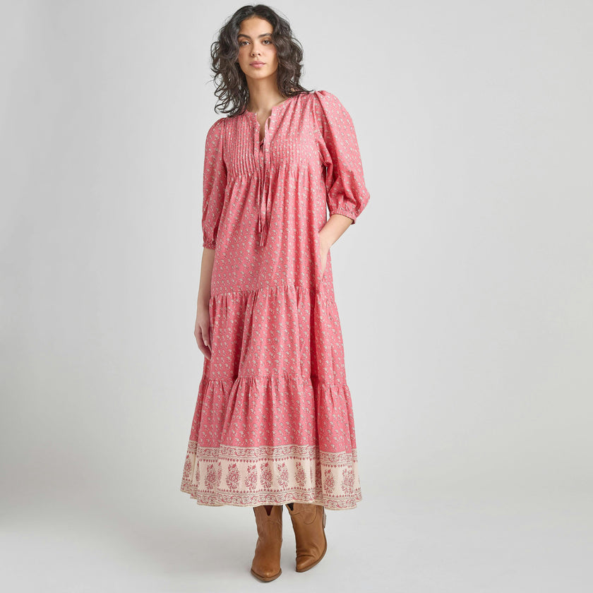 Womens Pintuck Indira Dress - Small Paisley