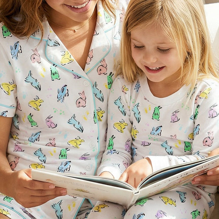 The Organic Long Sleeve Pajama Set [Bunny Hop]