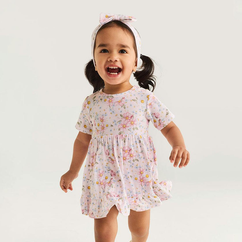 Jillian Ruffled Twirl Bodysuit Dress