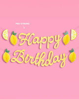 Happy Birthday Lemon Banner - lemon birthday banner