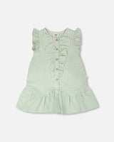 Plaid Poplin Dress Green