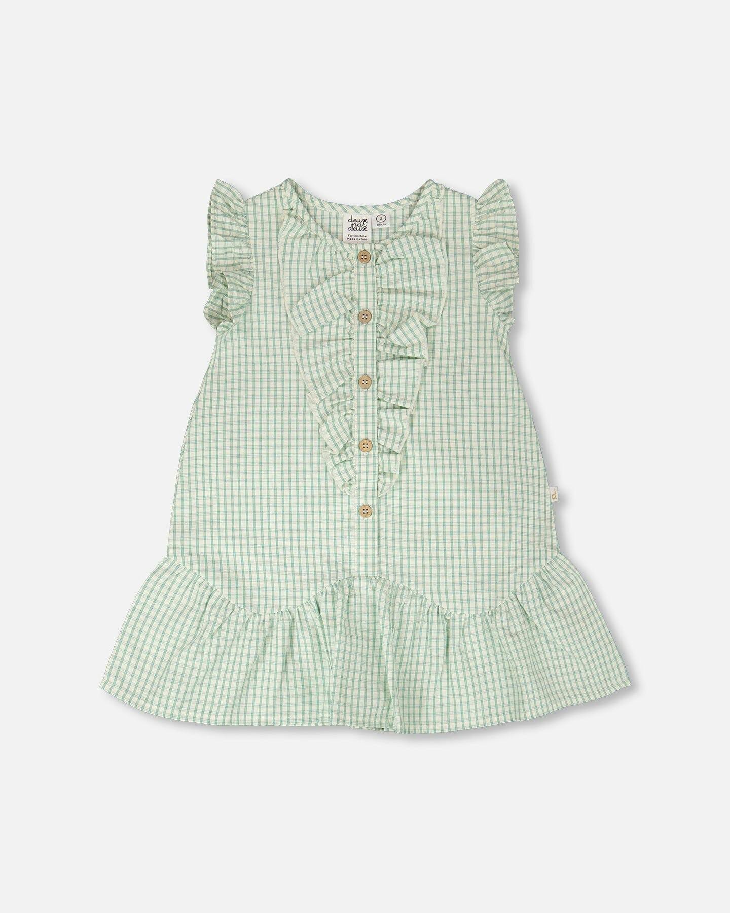 Plaid Poplin Dress Green