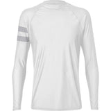 Men's White Arm Band Long Sleeve Rash Top