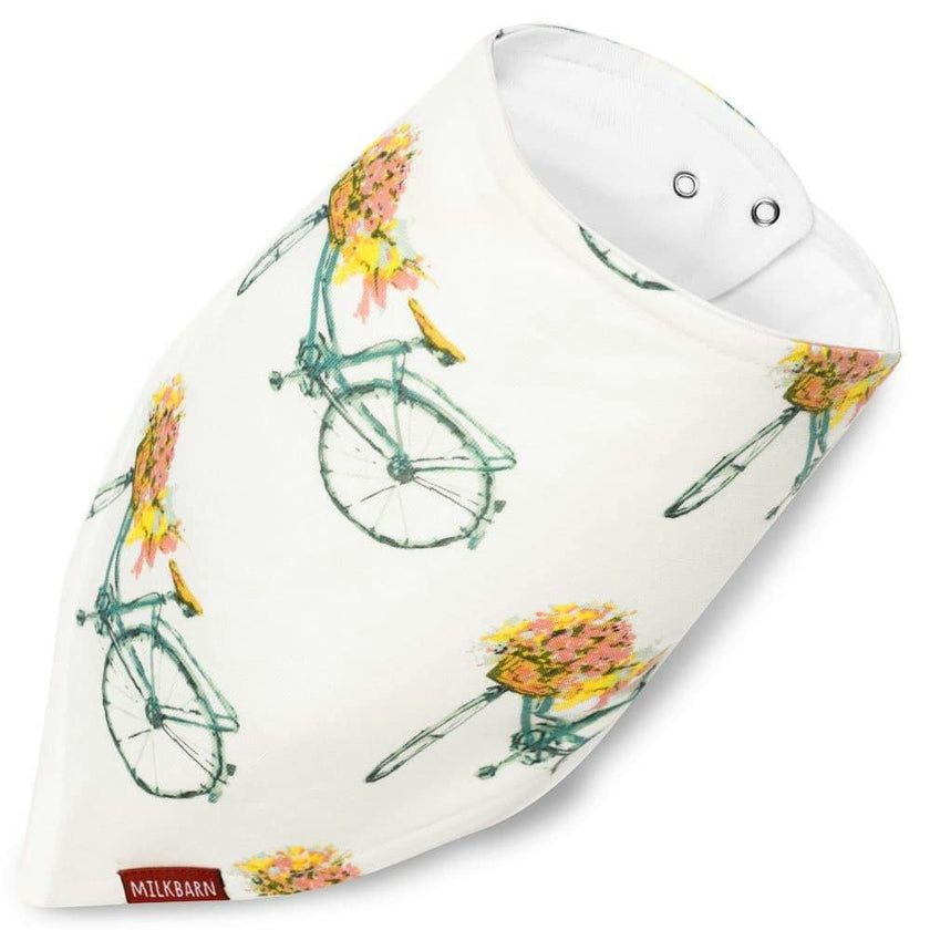 Floral Bicycle Bamboo Three-Layer Kerchief Bib