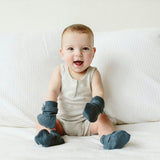STAY ON MITTS | MIDNIGHT — Bamboo Organic Cotton Blend, 0–6M