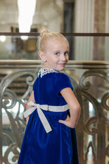 Velvet Dress With Lace Collar
