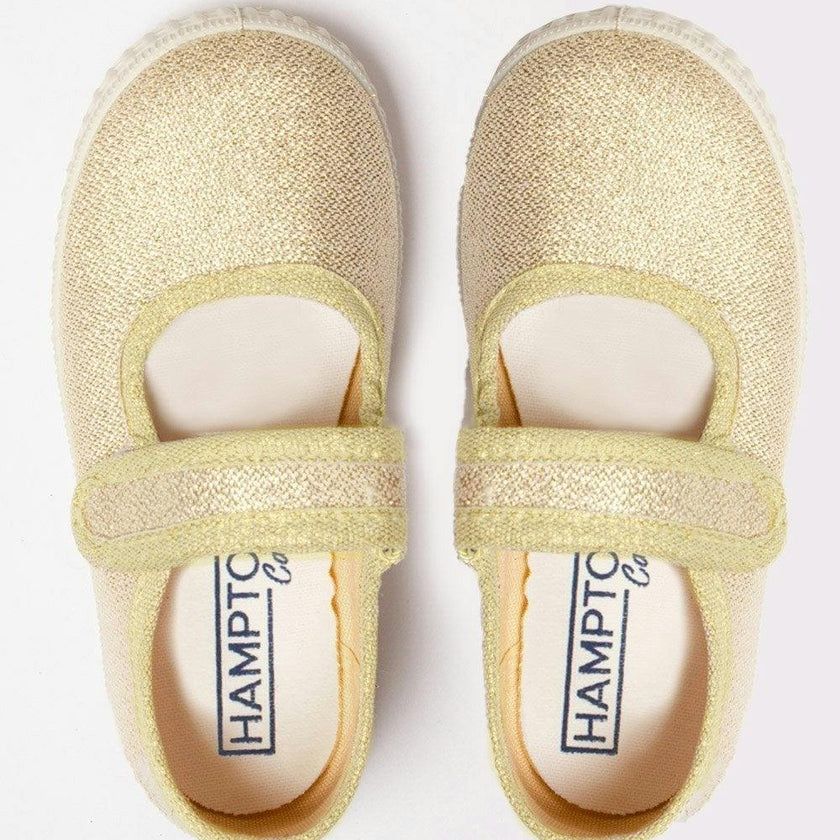 Hampton Canvas Martha Shoes in Gold