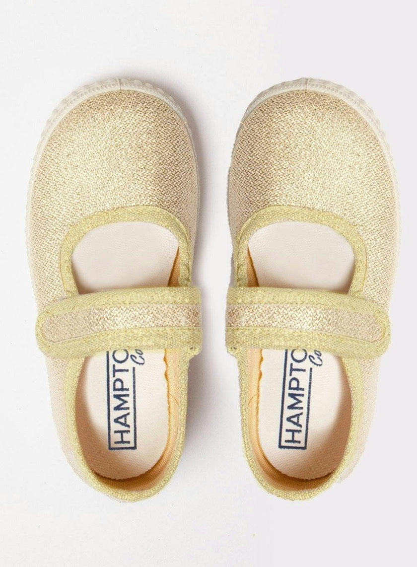 Hampton Canvas Martha Shoes in Gold