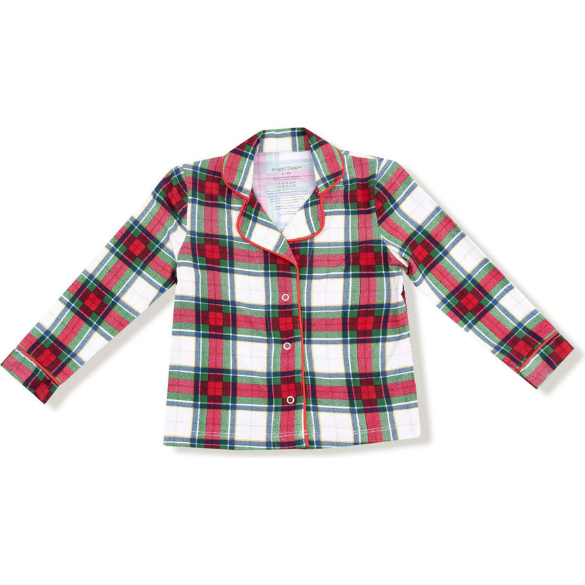 Holiday Plaid - Kids Long Sleeve Coat Style with Pant