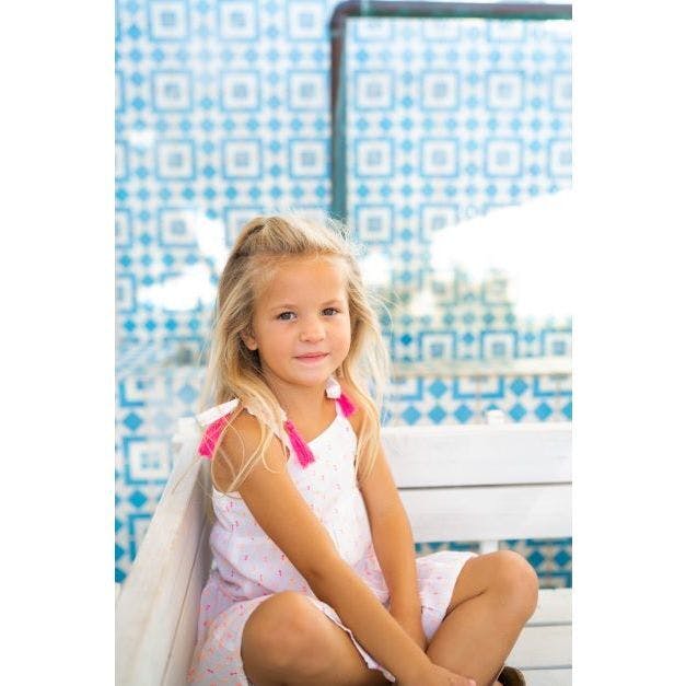 Bella Shoulder Tie Swiss Dot Sundress, Dots