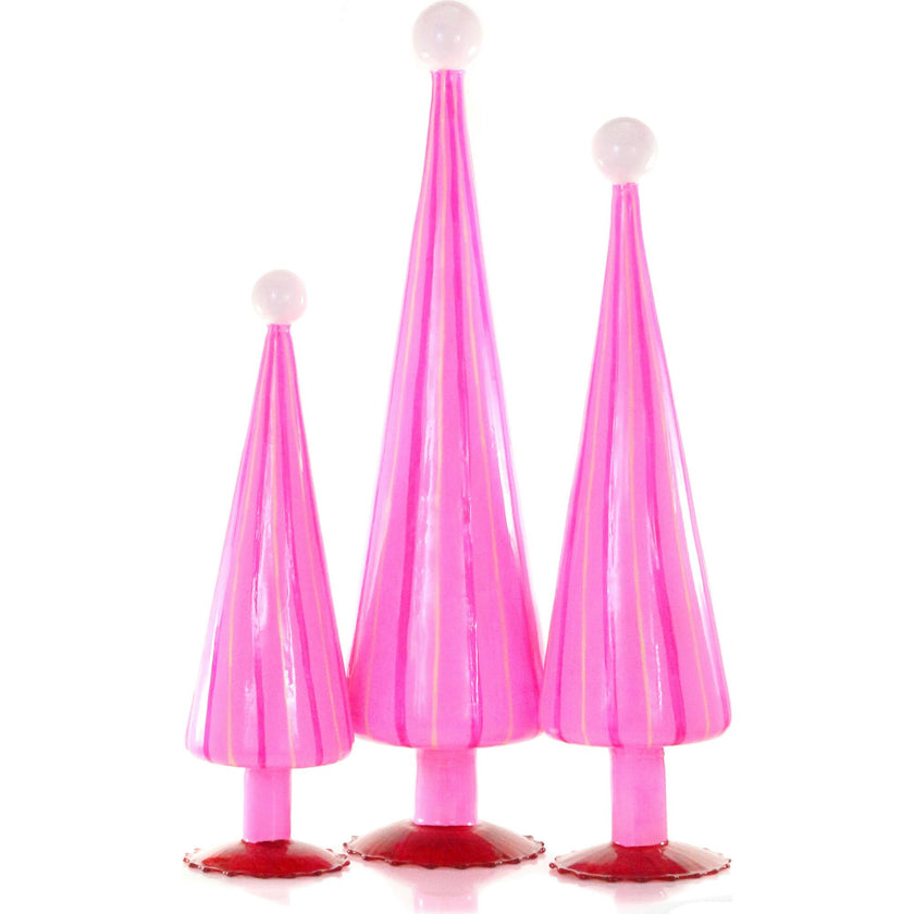Murano Ribboned Trees Pink/Garnet