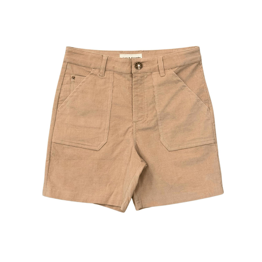 Boys Corduroy Shorts in Latte