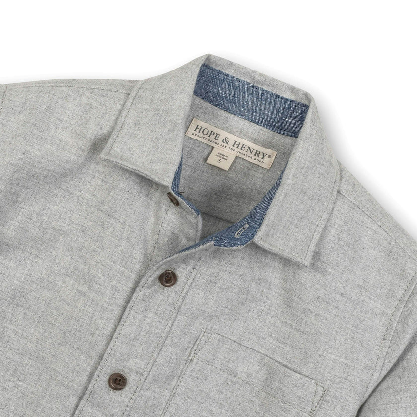 Organic Flannel Shirt with Elbow Patches