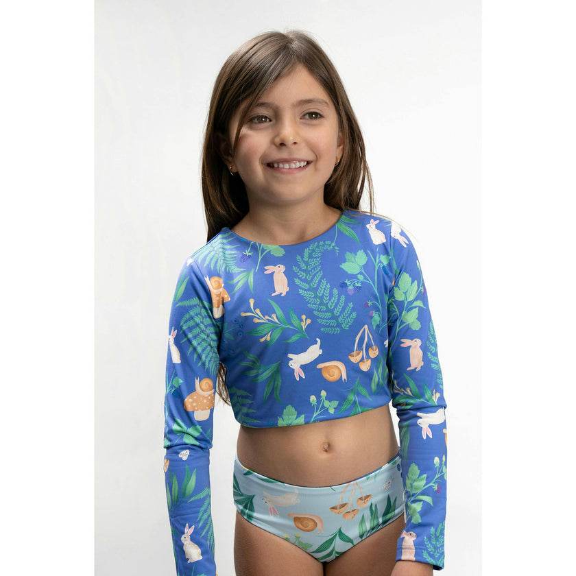 BOSQUE DE CONEJOS AZUL - SUN LONGSLEEVE BIKINI