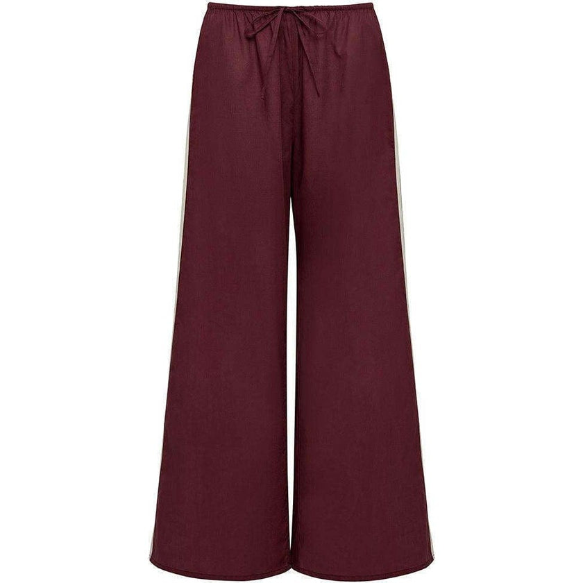 Sporty Drawstring Wide-Leg Pant