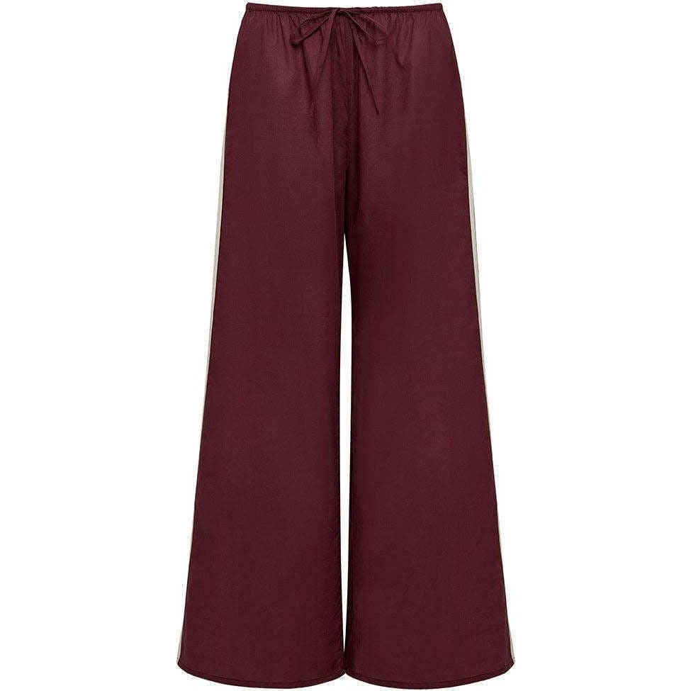 Sporty Drawstring Wide-Leg Pant