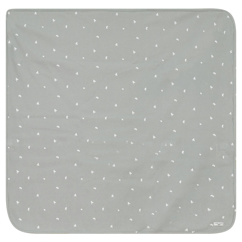 Leaf Print Ribbed Blanket