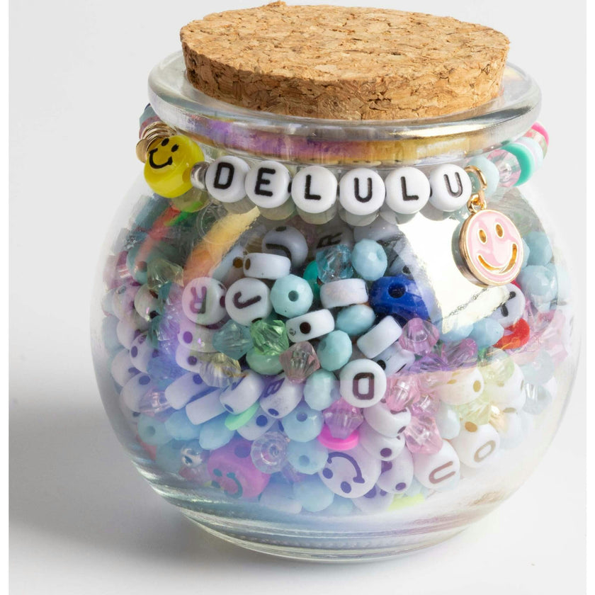 Delulu Rainbow Happy Face Pink Smiley Face Charm DIY Jar