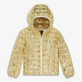 Kids metallic lightweight puffer jacket