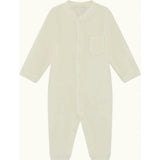 Velour Angel Wing™ Footless Sleepsuit - Cream