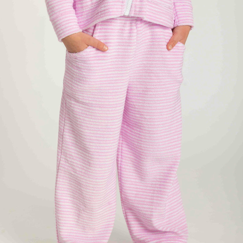 Stripe Terry Wide Leg Pant