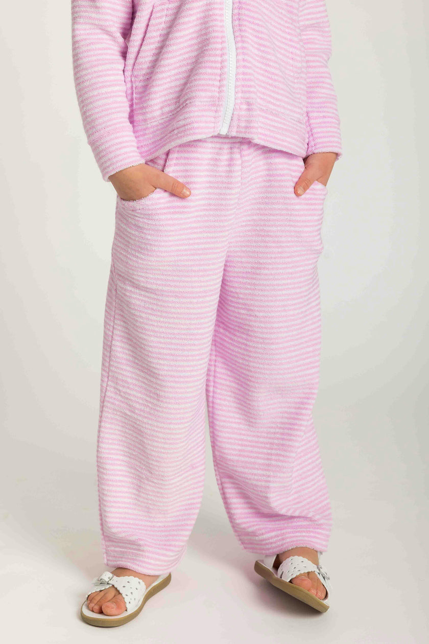 Stripe Terry Wide Leg Pant