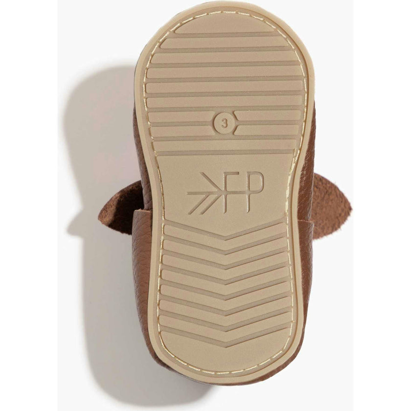 Chestnut Knotted Bow Baby Shoe