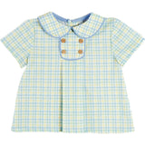Pip Check Button Detail Short Sleeve Shirt in Green (12mths-5yrs)
