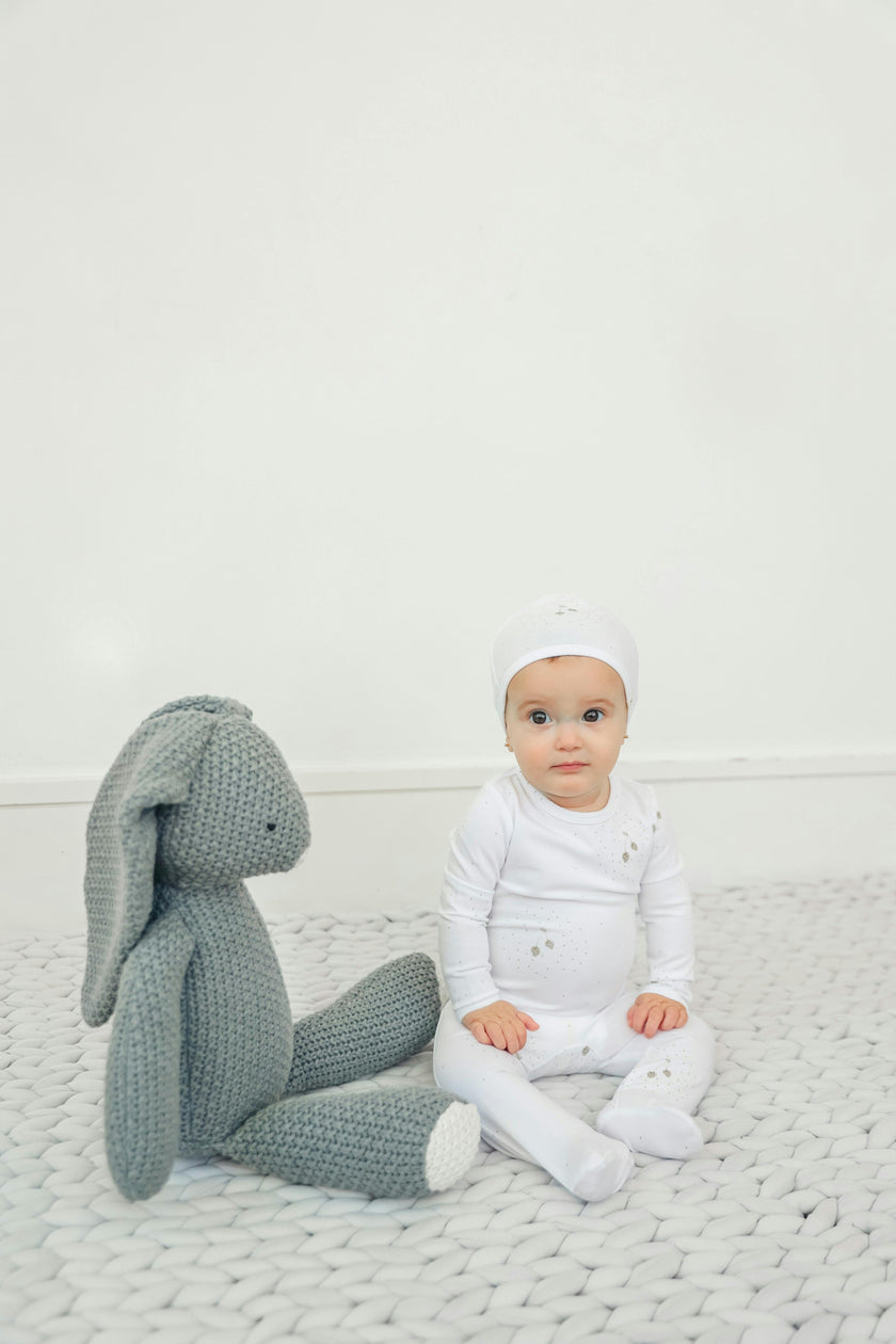 Strawberry Snap Front Dot Print Romper and Hat Two Piece Set