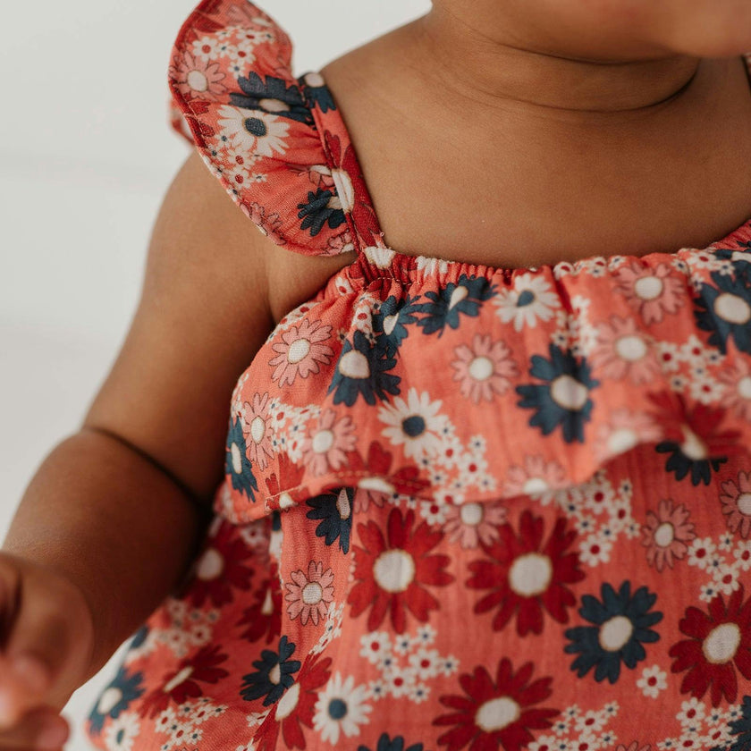 Baby Girl's Gauze Bubble Romper