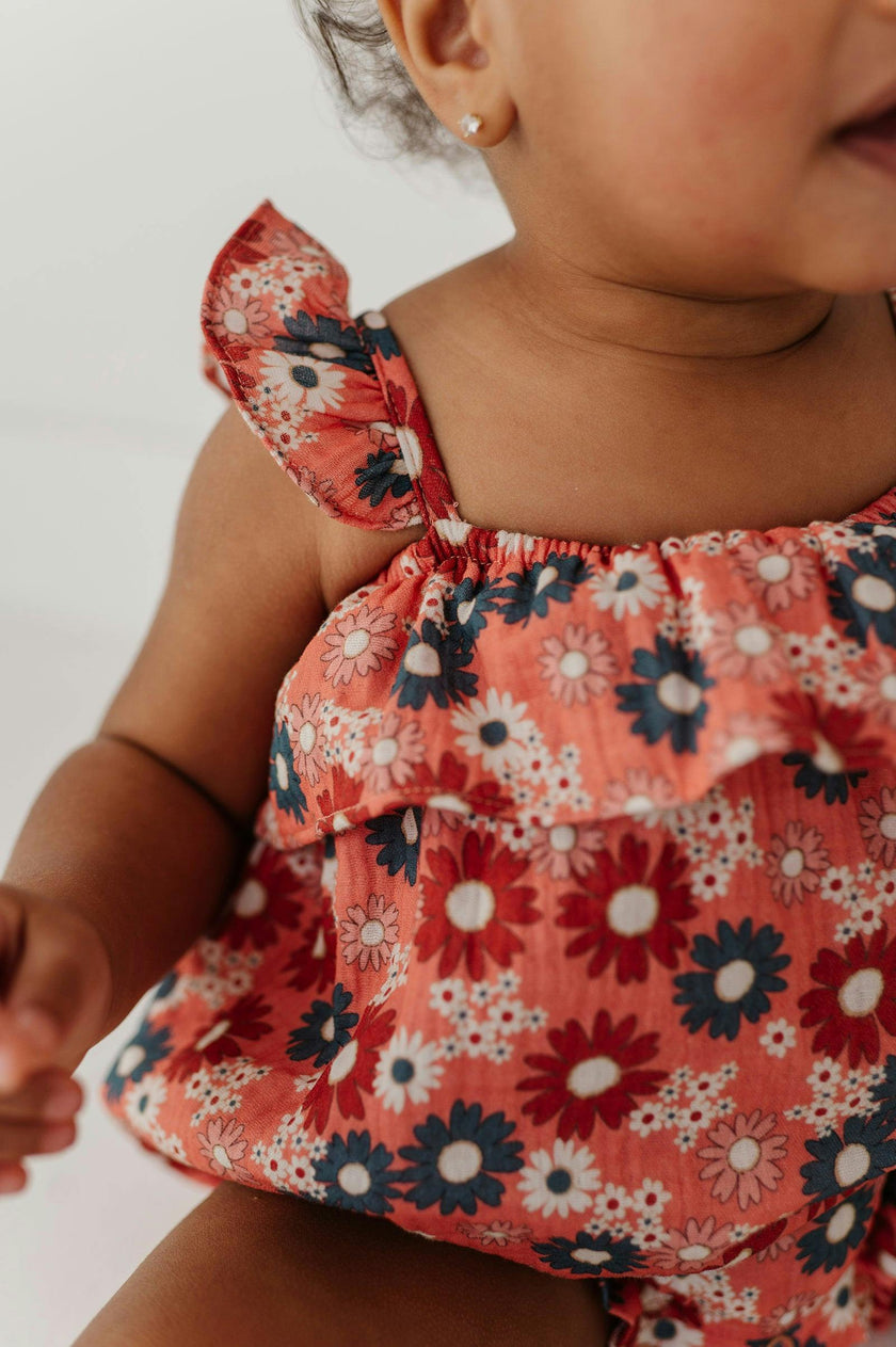 Baby Girl's Gauze Bubble Romper