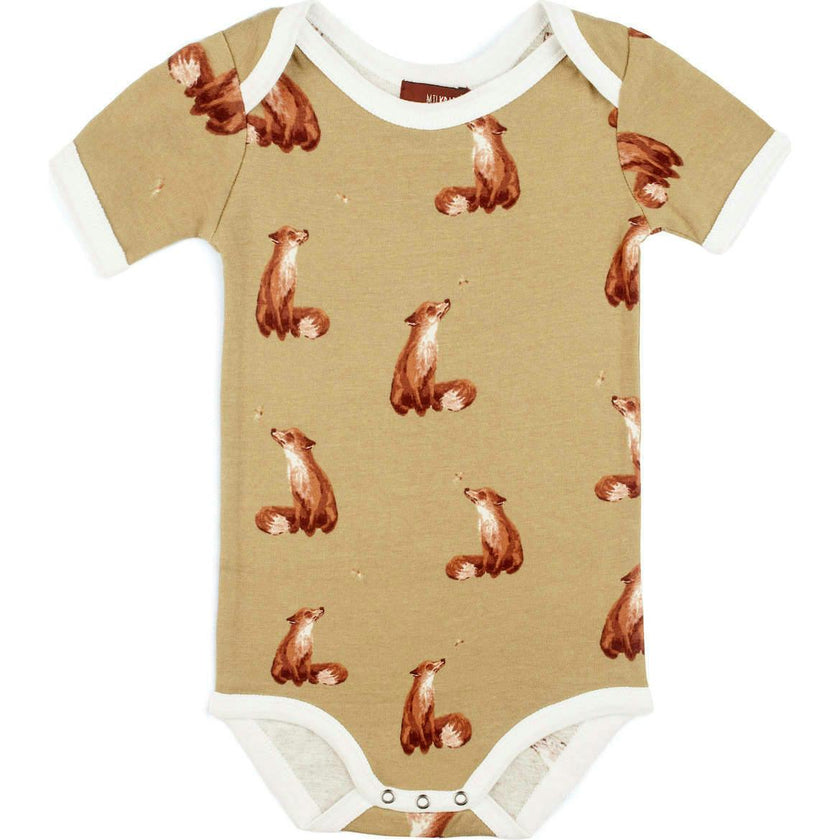 Gold Organic Cotton Short Sleeve One Piece