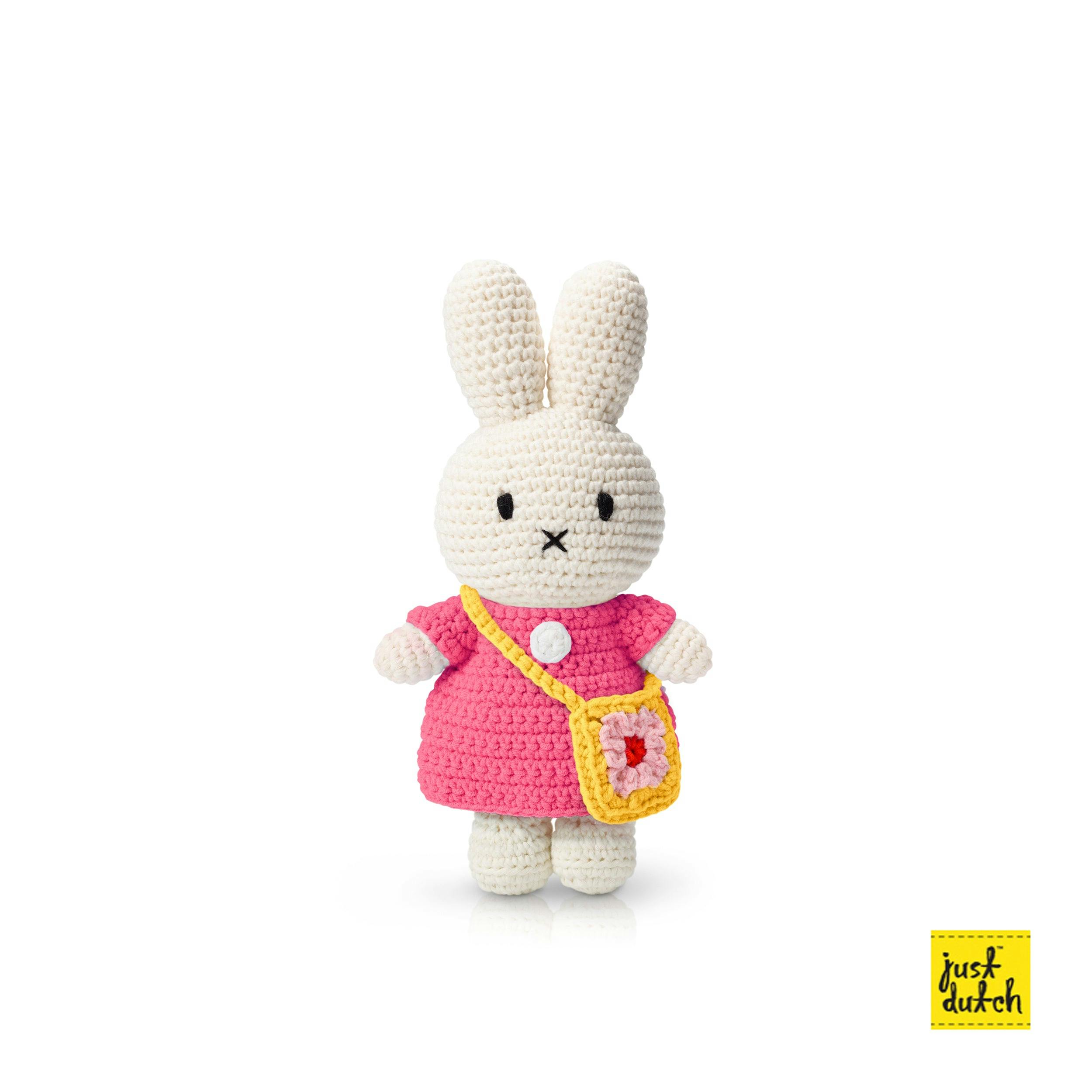Miffy Flower Bag Crochet Doll Handmade Floral Outfit