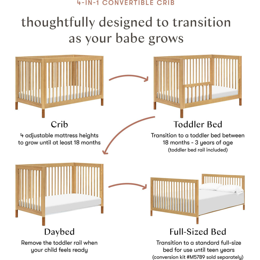 Gelato 4-in-1 Convertible Crib With Toddler Bed Conversion Kit