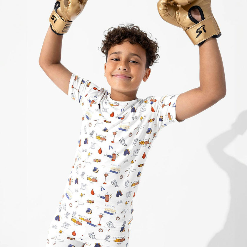 Boxing Bamboo Kids Pajama Short Set