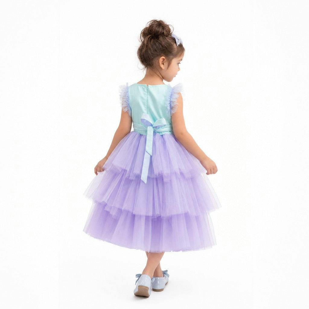 Lilac Dream Tiered Tulle Birthday Dress for Girls