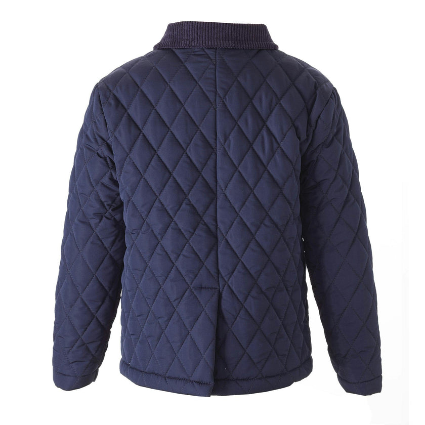 Quilted Corduroy Collar Front Pocket Jacket