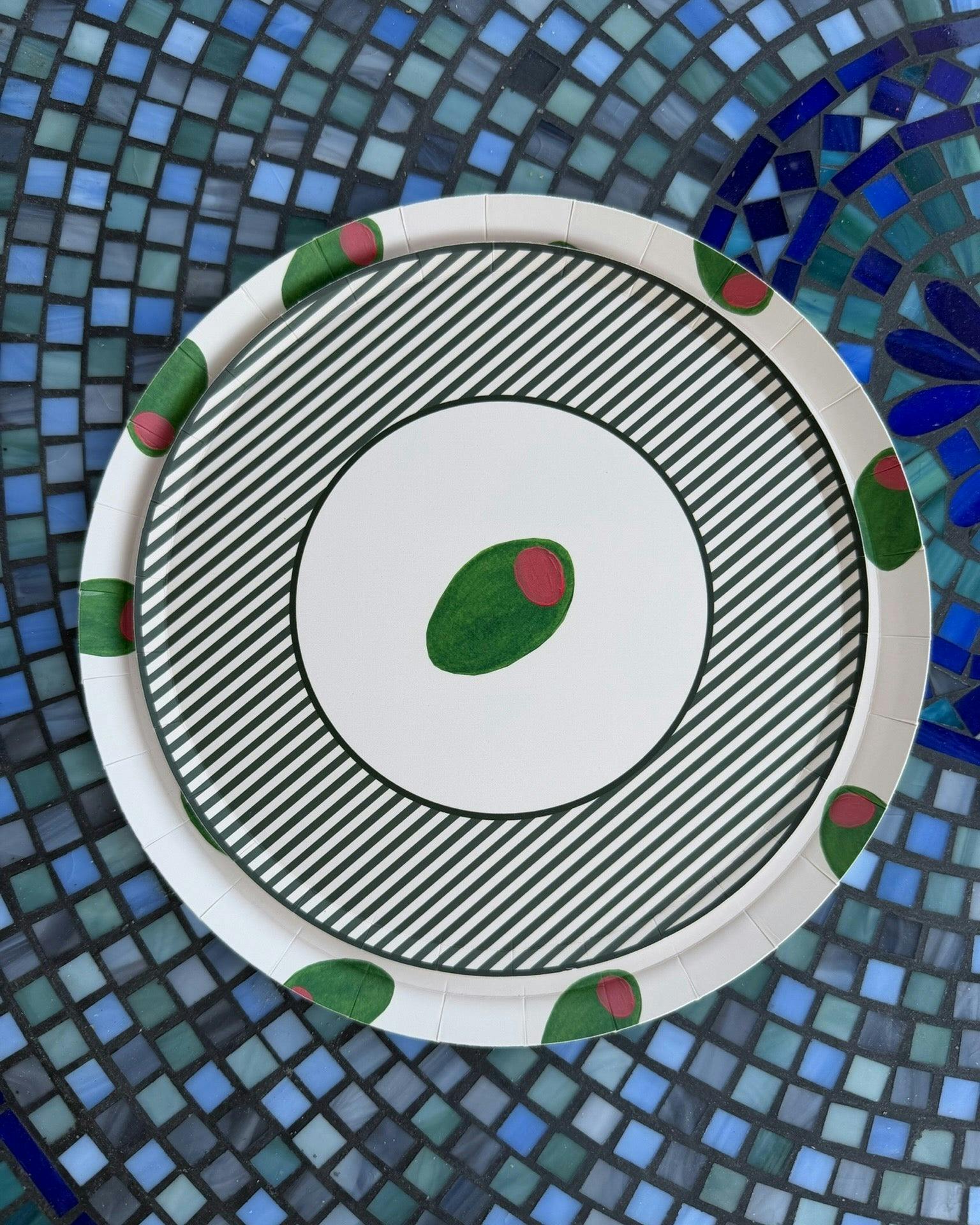 Olivette Dinner Plate Set - Green Olive