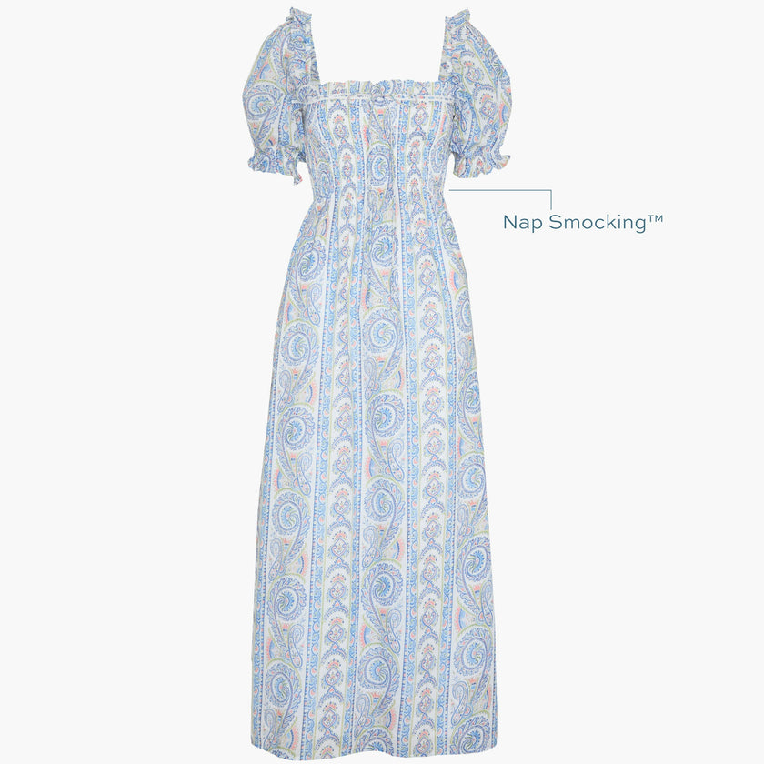 The Scarlett Nap Dress - Blue Corsica Paisley