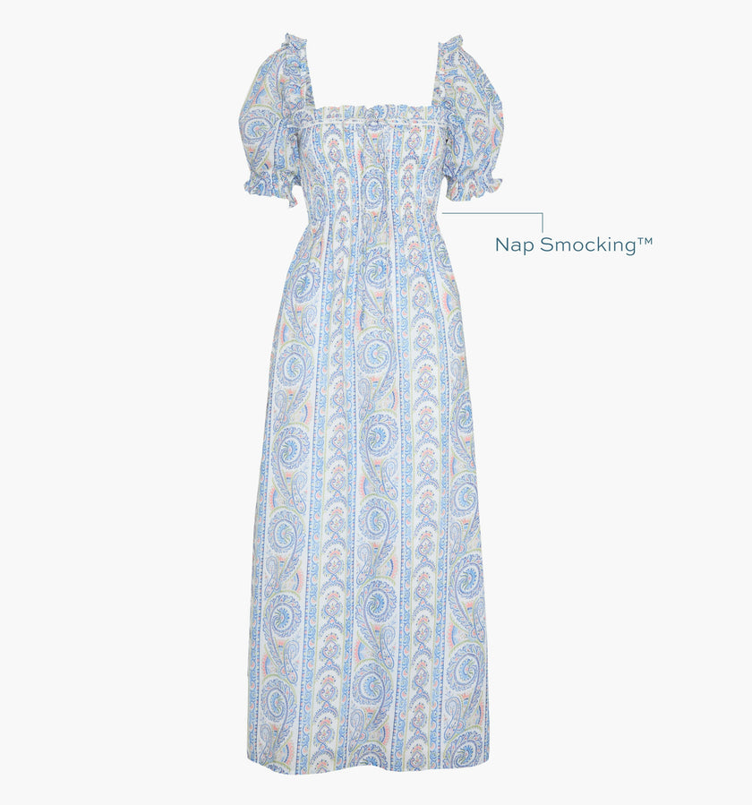 The Scarlett Nap Dress - Blue Corsica Paisley