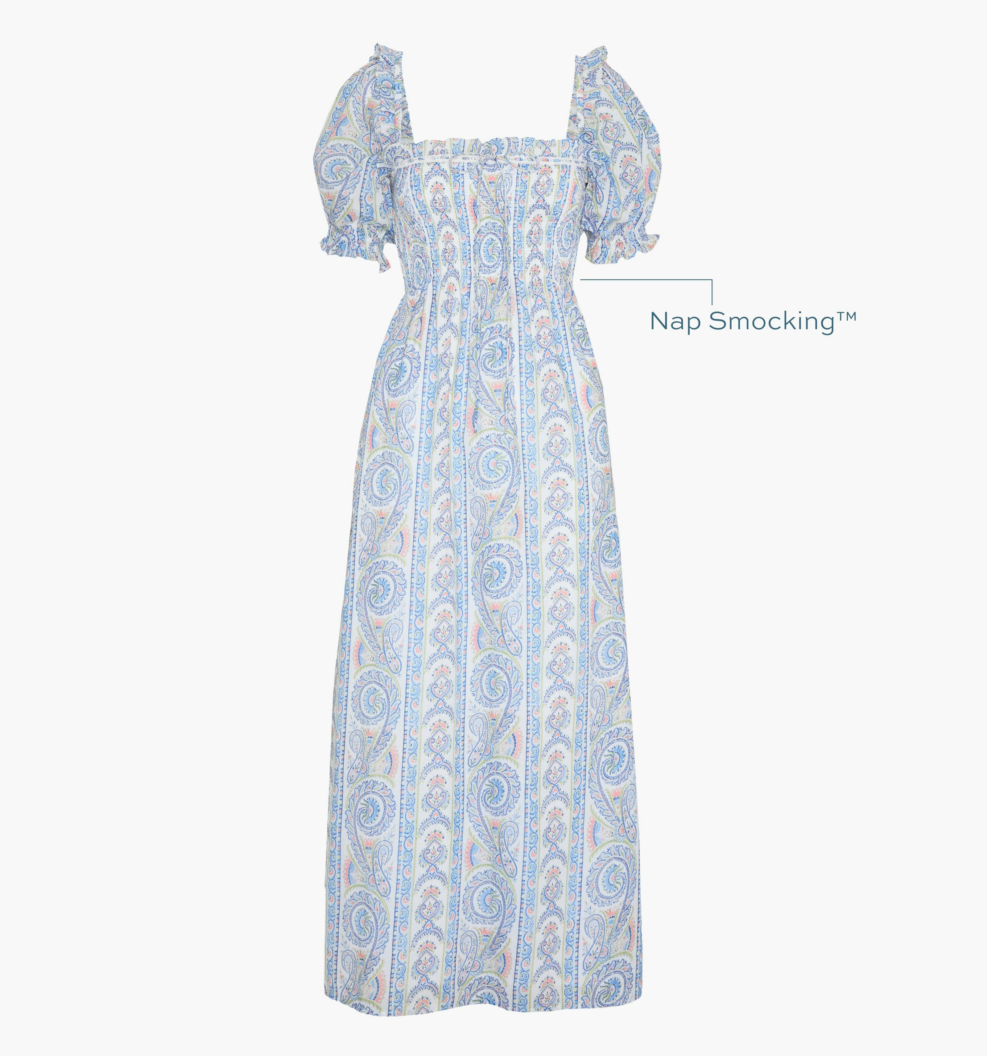 The Scarlett Nap Dress - Blue Corsica Paisley