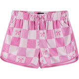 Tween Girls Terry Pull-Over & Short Set | Checkered Bow