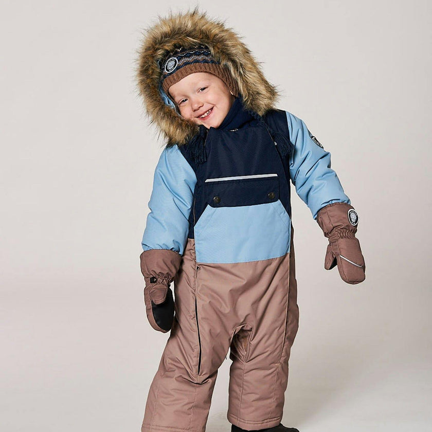 One-Piece Baby Play Snowsuit Designed for Car Seat