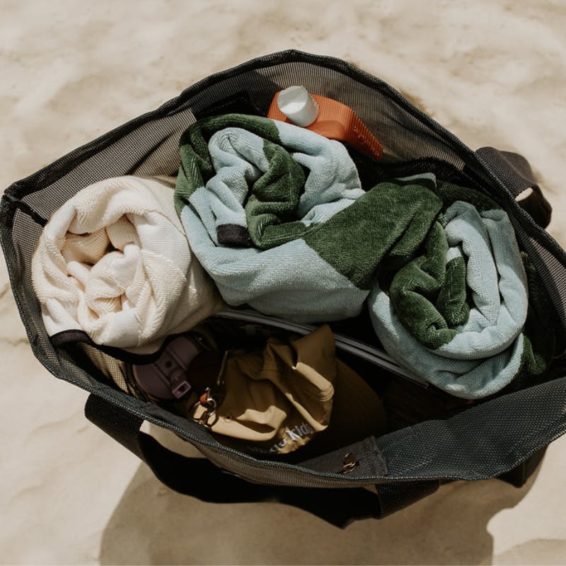 Beach Hauler™ - Mini Mesh Beach Bag – Deep Sea