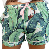 Women's Martinique® Green Banana Leaf Boxer Shorts - Organic Cotton Poplin